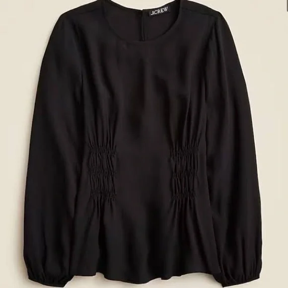 J. Crew Black Long Sleeve Blouse - Picture 2 of 4